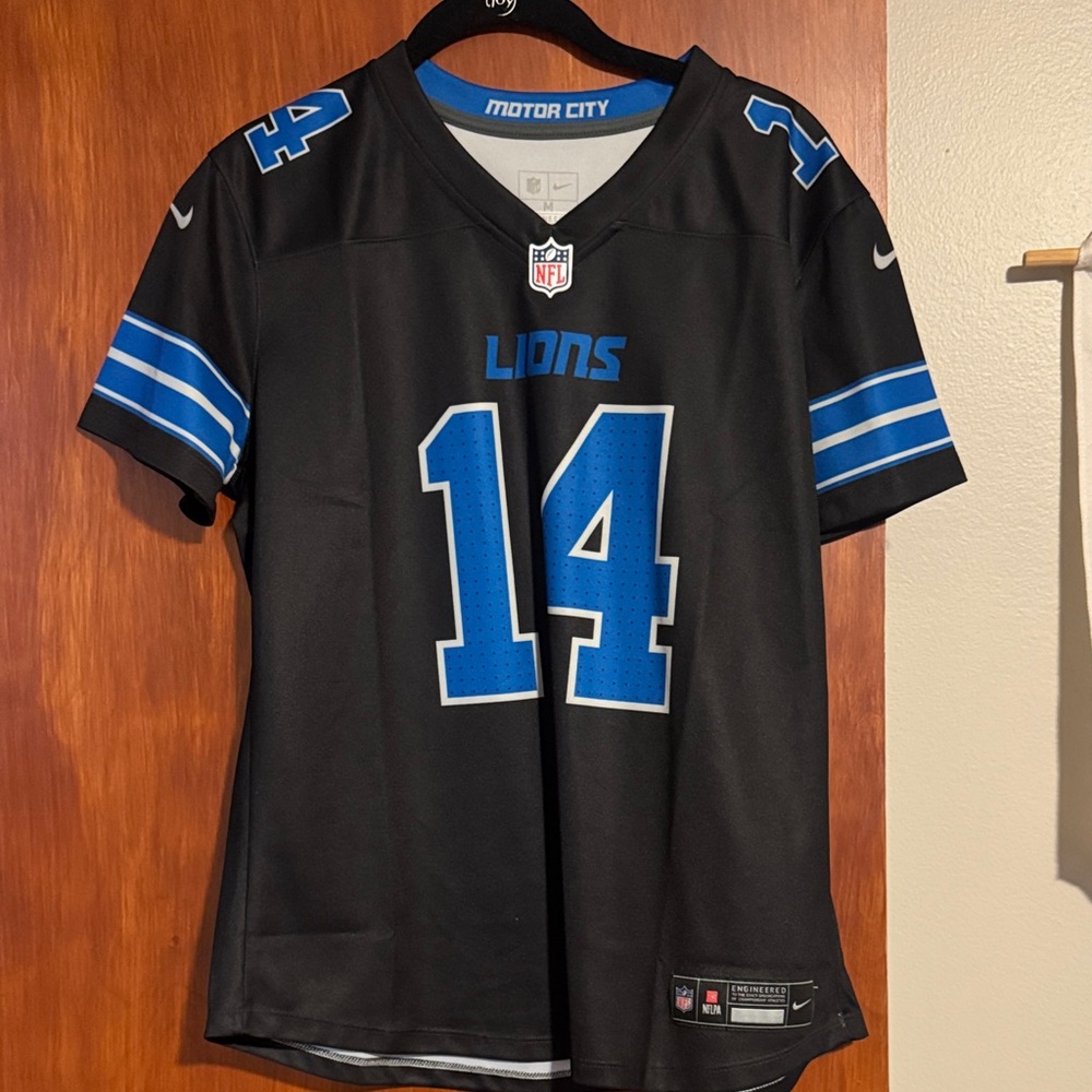 NFL Lions Black Jersey with Blue Highlights